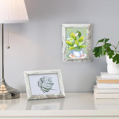xnlkros Picture Frame Set 10 pack, Farmhouse Photo Frames, Gallery Wall Frame Collage, 8x10 5x7 4x6 Frames in 3 Different Finishes Picture Frames For Wall or Desk,Rustic White - color: Rustic White