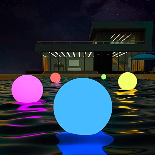 LOFTEK Extra Large Floating Pool Light - 20-inch Rechargeable Orb Light with Remote - 3 Modes & Dimmable & 16 RGB Funky Floor Lamp - Mood Lighting for Bedroom, Living Room, Pool Decor - 1-Pack - size: 20-inch