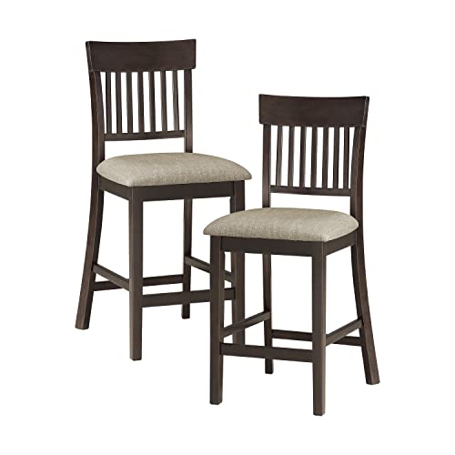 Lexicon Baronscourt 5-Piece Counter Height Dining Set (Slat Back), Dark Brown - color: Dark Brown, style: Slat Back Chair & Table