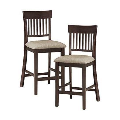 Lexicon Baronscourt 5-Piece Counter Height Dining Set (Slat Back), Dark Brown - color: Dark Brown, style: Slat Back Chair & Table
