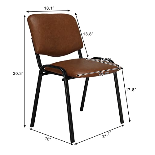 VINGLI 10-Pack Waiting Room Chairs, Stackable Chair for Office, Pu-Rustic | Stacking Chairs, Armless Church Chairs, Space-saving, Guest & Reception, Office Lobby, Business Hall - color: Pu-rustic, size: 10-pack
