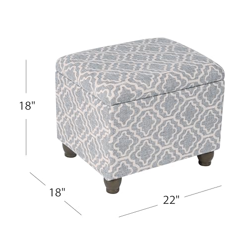 Spatial Order 22" Medium Rectangular Storage Ottoman - Gray Geometric - color: Gray Geometric