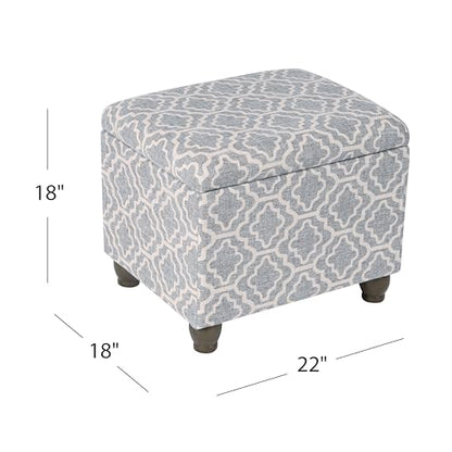 Spatial Order 22" Medium Rectangular Storage Ottoman - Gray Geometric - color: Gray Geometric