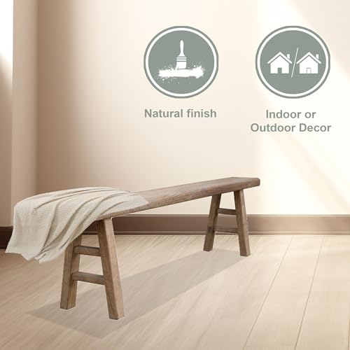 Artissance Approx. 67-71 in Long Entryway Bench Weathered Natural (Finish Vary) - size: 18H x 70W x 8L