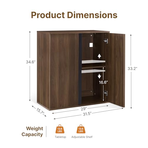 KISLOT 31.5" Sideboard Buffet Cabinet with Storage Modular Accent Display Kitchen Storage Cabinet Wood Coffee Bar Console for Living Room, Hallway, Kitchen, Dining Room,Walnut - color: Walnut, size: 1 PC(31.5 IN)