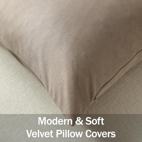 Lumbar Pillow Covers 12x20 Taupe: Pack of 2 Cozy Soft Velvet Rectangular Modern Luxury Decorative Throw Pillow Cases for Sofa Couch Living Room Bed Home Decor - color: Cobblestone, size: 20" x 12" (Pack of 2)