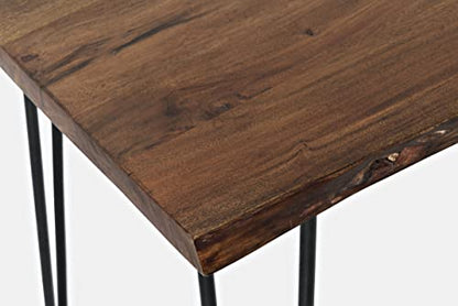 Jofran Nature's Edge 52" Farmhouse Dining Table - Solid Wood Counter Height Dining Table for Modern Homes, Chestnut - color: Chestnut