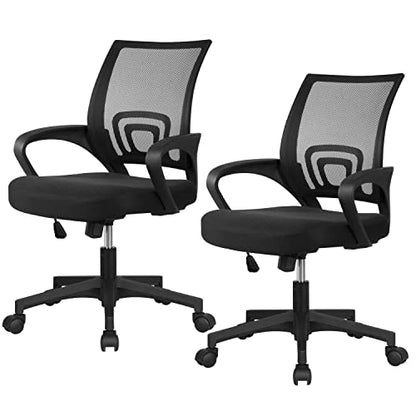 Yaheetech White Computer Desk and Chair Set with Drawer, Shelves, Mesh Seat | Particle Board and MDF Build a Sturdy Desk with a Drawer and Elevated Platform, Paired with a Mesh Chair for Adults. - color: White