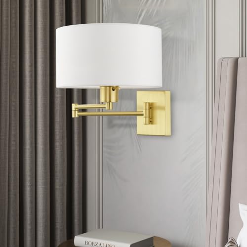 Livex Lighting 40036-12 Arm Wall Lamps 1-Light Fixture, Brass - color: Satin Brass