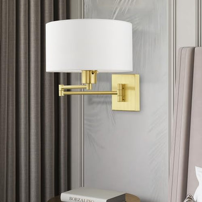 Livex Lighting 40036-12 Arm Wall Lamps 1-Light Fixture, Brass - color: Satin Brass