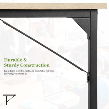 Computer Desk 40 in Length Study Writing Table, Adjustable feet, Modern Furniture for Home Office, Nature - color: Nature, size: 40 inch