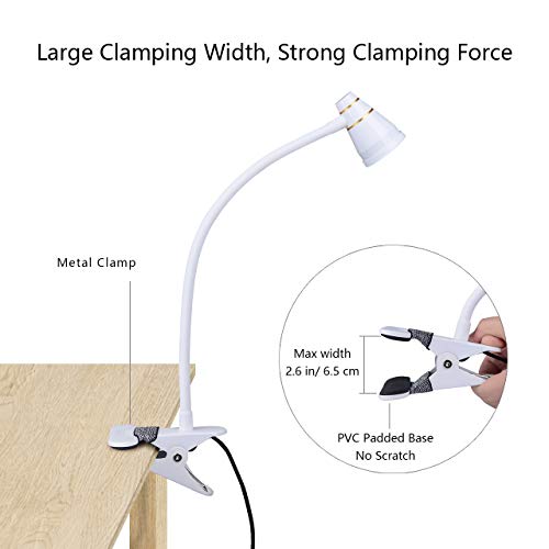 LED Clip Desk Lamp, Headboard Light with Strong Clamp, Bed Reading Light with 3000k-6500K Adjustable Color Temperature Options for Brighter Illumination (Milky White) - color: Milky White