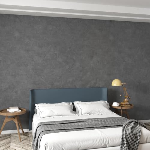 3yecao 16"×118" Thick Grey Concrete Wallpaper Peel and Stick Waterproof Glossy Textured Gray Concrete Contact Paper Vinyl Wrap Self Adhesive Cement Tile Sticker for Countertops Kitchen Bedroom Walls - color: Light Blue Grey, size: 16" x 118"