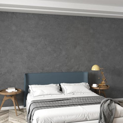 3yecao 16"×118" Thick Grey Concrete Wallpaper Peel and Stick Waterproof Glossy Textured Gray Concrete Contact Paper Vinyl Wrap Self Adhesive Cement Tile Sticker for Countertops Kitchen Bedroom Walls - color: Light Blue Grey, size: 16" x 118"