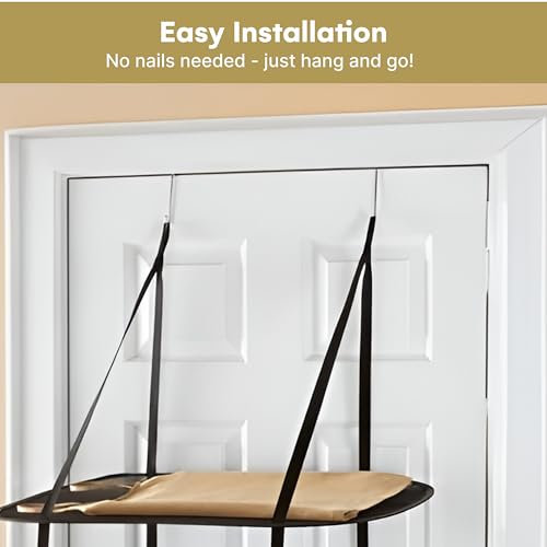 Greenco 3 Tier Over The Door Folding Drying Rack |for Clothing, Sweater, Garment, and Room Organization| Dryer Racks for Laundry Perfect for Small Spaces, Apartments, Dorm Rooms, and Bathrooms|Black