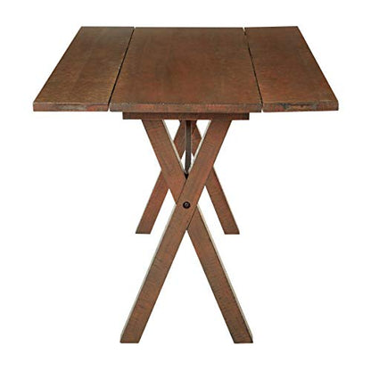 OSP Home Furnishings McKayla Flip-Top Expanding Desk to Dining Table, Distressed Brown Finish