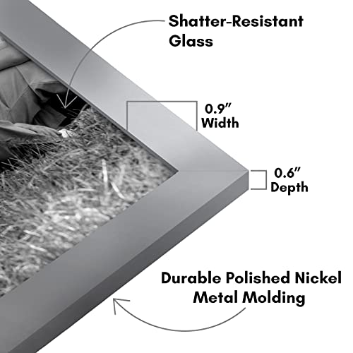 Americanflat Set of 10 Picture Frames with Shatter-Resistant Glass - Gallery Wall Frame Set with Two 8x10, Four 5x7 and Four 4x6 Frames - Signature Collection - Silver | Includes two 8x10, four 5x7 and four 4x6, shatter-resistant glass, hanging hardware i