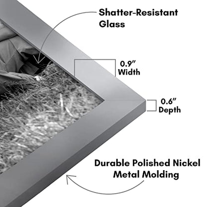 Americanflat Set of 10 Picture Frames with Shatter-Resistant Glass - Gallery Wall Frame Set with Two 8x10, Four 5x7 and Four 4x6 Frames - Signature Collection - Silver | Includes two 8x10, four 5x7 and four 4x6, shatter-resistant glass, hanging hardware i