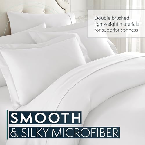 Duvet Cover Queen Size Bed 90"x90", 3Pcs Soft Breathable Duvet Cover Set with Zipper Closure & 2 Pillow Shams 24"x30"(White, Queen (U.S. Standard)) - color: White, size: Queen (U.S. Standard)