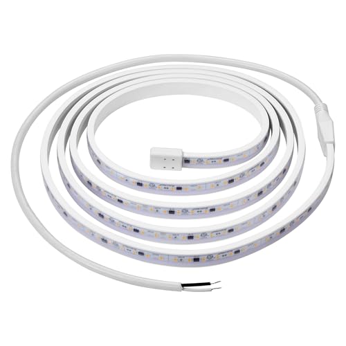 Maxxima 96 in. Hardwired LED Under Cabinet Strip Light, 3680 Lumens, 3000K | Warm White, Kitchen and Living Room 120V White Cove Lighting, No Power Supply Needed - size: 96 Inch