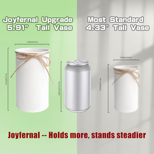 6" High Rustic Metal Mason Jar Vase Centerpiece for Table, White, 6 pcs | Leakproof, Galvanized metal, With twine bow, for wedding / parties / home/ office, For fresh & fake flowers, Utensil holder‌ - color: White