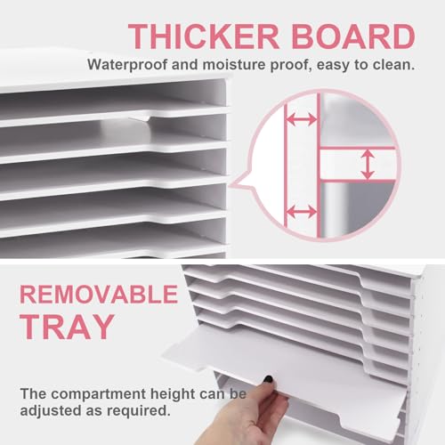 SONGWAY 12x12 Paper Storage Organizer - 13 Tier Desk File Organizer with Adjustable Shelves, Letter Mail Tray, 12x12 Stackable Scrapbook Paper Storage Cube for Home Office Classroom (Pack of 2) - size: 12-Tier (Pack of 2)
