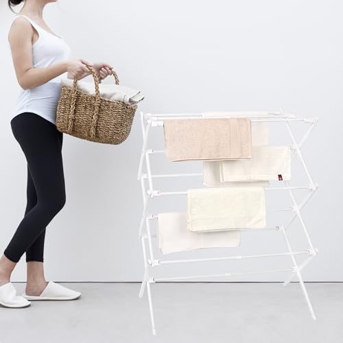ZOES HOMEWARE 2026 Enhanced Clothes Drying Rack | Foldable Drying Rack Clothing for Laundry | Small Collapsible Portable Dryers for Laundry | Use for Indoor & Outdoor | White 37.5"x29"x12" | 2026 Enhanced Small Collapsible Portable Dryers for Laundry | Us