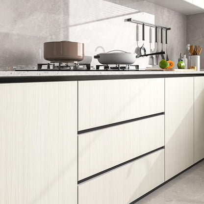 FunStick Thick Beige White Wood Contact Paper for Countertops Cabinets Waterproof Removable White Wood Wallpaper Peel and Stick Countertops Wood Grain Contact Paper for Desk Kitchen Drawers 12"x200" - size: 200" x 12"