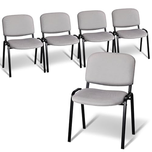 VINGLI 5-Pack Waiting Room Chairs, Stackable Chair for Office, Mesh-Grey | Stacking Chairs, Armless Church Chairs, Space-saving, Guest & Reception, Office Lobby, Business Hall - color: Mesh-gery, size: 5-pack