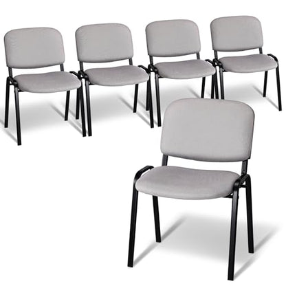 VINGLI 5-Pack Waiting Room Chairs, Stackable Chair for Office, Mesh-Grey | Stacking Chairs, Armless Church Chairs, Space-saving, Guest & Reception, Office Lobby, Business Hall - color: Mesh-gery, size: 5-pack