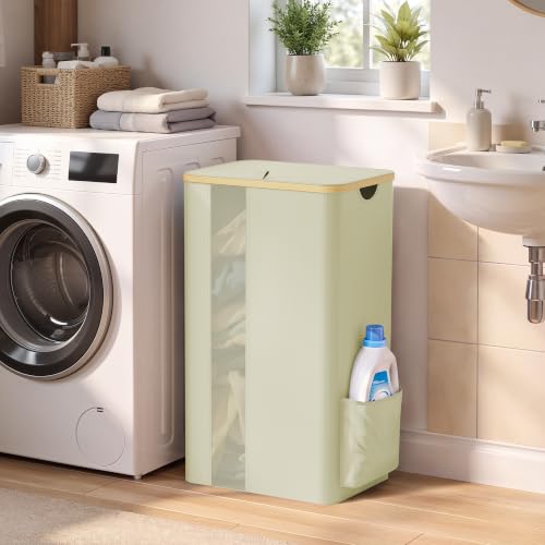 BlissTotes 100L Laundry Basket Hamper with Lid & Removable Bag,Beige | Clothes Laundry Hamper with Handles,Breathable Design Hamper for Bedroom, Bathroom, Dorm, Laundry Room - color: Beige, size: 100l