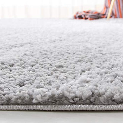 SAFAVIEH August Shag Collection Accent Rug - 2'3" x 4', Silver, Solid Design, Non-Shedding & Easy Care, 1.2-inch Thick Ideal for High Traffic Areas in Entryway, Living Room, Bedroom (AUG900G) - color: Silver, size: 2'3" x 4' (Rectangular)