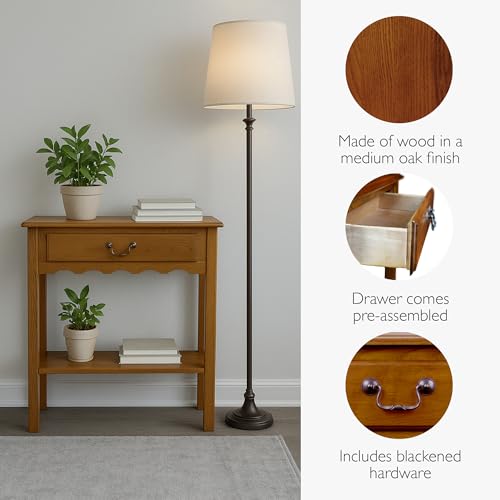 Leick Home Wave Console Table, 28", Medium Oak - color: Medium Oak