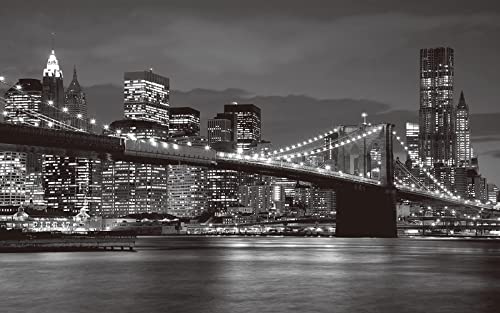 Reyhui Brooklyn Bridge and New York City Wall Murals | 151"x105" Not Self-Adhesive Large Photo Wallpaper Murals for Wall Living Room Bedroom Dining Room - color: MURAL-003, size: 151" x 105"