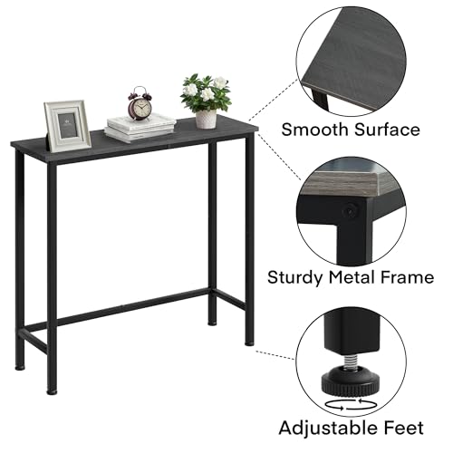 Narrow Console Table, 29.5" Small Entryway Table, Thin Hallway Tables, Slim Sofa Side Tables for Hallway, Living Room, Bedroom, Foyer, Dark Slate Grey - color: Dark Slate Grey