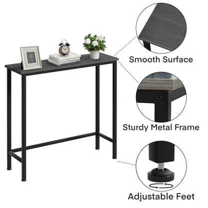 Narrow Console Table, 29.5" Small Entryway Table, Thin Hallway Tables, Slim Sofa Side Tables for Hallway, Living Room, Bedroom, Foyer, Dark Slate Grey - color: Dark Slate Grey
