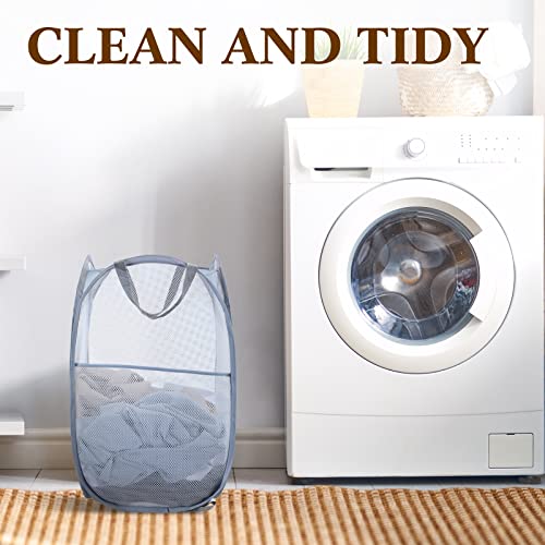 Gejoy 16 Pcs Mesh Pop up Laundry Hamper Bulk Collapsible Laundry Basket Large Foldable Clothes Hamper with Handles Ideal for Kids Adults, College Dorm, Travel, Hotel, 14. 1 x 22. 8 Inch