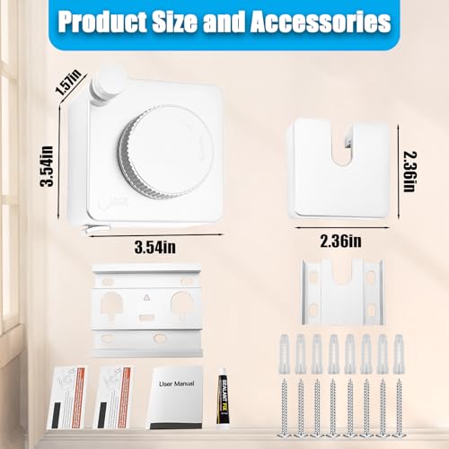 Retractable Clothesline Indoor Outdoor Non-Sag 16.2Ft Stainless Line(White) | Heavy Duty Wall Mounted Laundry Wash Line, Easy Installation Space-Saving Clothing Dry Rack for Bathroom, Balcony - color: White