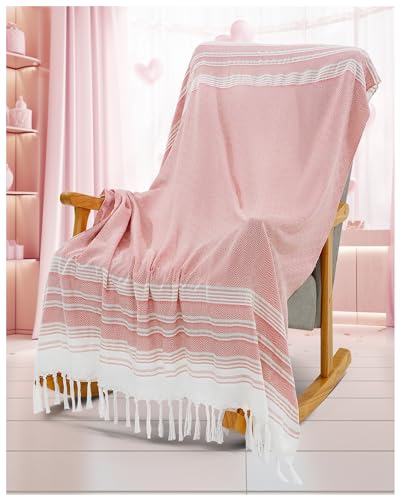 Pink Throw Blanket Bedroom Decoration Living Room Accessories Sofa Couch Cover Chair Apartment Essential Aesthetic Flamingo Unicorn Cute Princess Hot Pink Teen Kawaii Clean Girls Student Nursery Decor - color: Pink, size: Extra Large 50''x68''