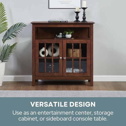 Convenience Concepts Big Sur Highboy TV Stand 36" - Modern Entertainment Center For TVs up to 40", Storage Cabinet for Dining, Living Room, & Entryway, Console Hall Table with Shelves, Espresso - color: Espresso