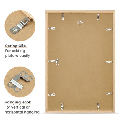 upsimples 16x24 Picture Frame Solid Wooden, Nursery Wall Frames Set of 3 | 100% Natural Solid Wood, Fit 14x20 with Mat and 16 x 24 Posters, For Kids Room, Gallery Wall Décor - size: 16X24