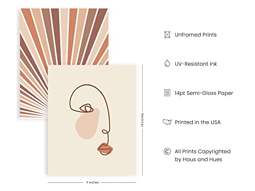HAUS AND HUES Boho Prints for Wall Decor - Set of 6 Geometric Posters and Bohemian Art Prints Mid Century Wall Art | Aesthetic Bohemian Wall Decor UNFRAMED (Natural Boho, 11x14) - color: Natural Boho, size: 11"L x 14"W