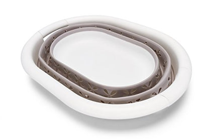 Camco Collapsible Laundry Basket | Features Simple Pop-Open & Collapse-Down Design | Waterproof for Easy Clean-Up | Measures 14.5” x 19.75” x 2.5”/10” Collapsed/Expanded, Taupe & White (51951) - size: 10 inches tall expanded (Pack of 2)