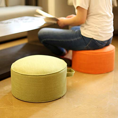 Round Pouf Foot Stools Comfortable Ottoman Floor Seat Cushion Movable Foot Rest Washable Case for Living Room, (Coffee) - color: Coffee