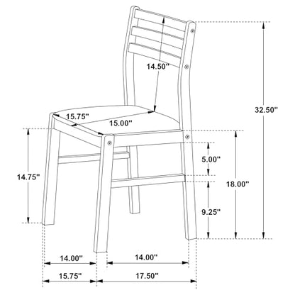 Coaster Home Furnishings 3-Piece Round Wood Dining Room Set Drop Leaf Extension Table Ladder Back Side Chairs Upholstered Seat Cushions Cappuccino and Tan 130005