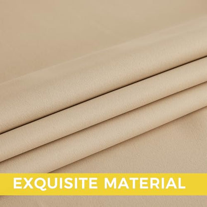 NICETOWN Biscotti Beige Light Blinds - Microfiber Grommet Thermal Insulated Shades for Kid's Room, Yard, Boys Room, Girls Room, Nursery - Lightweight, 1 Pair, W52 x L95 - color: Biscotti Beige, size: 52"W x 95"L (Pack of 2)