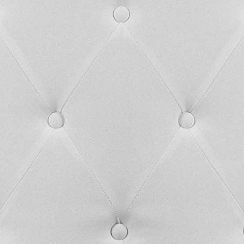 EMMA + OLIVER Tufted Upholstered Queen Size Headboard in White Fabric - color: White, size: Queen