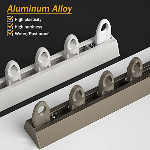 Ceiling Curtain Track, Heavy Duty Aluminum Alloy, Studio Apartment Hotel Room Divider Seamless, Custom Length - color: White, size: 7.2ft(220cm)