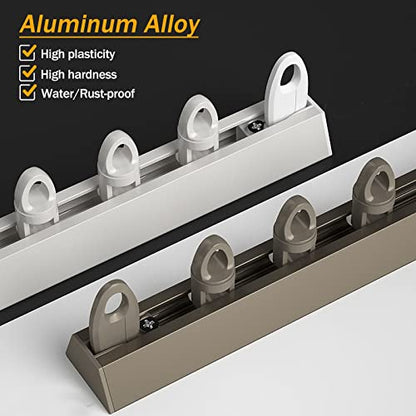 Ceiling Curtain Track, Heavy Duty Aluminum Alloy, Studio Apartment Hotel Room Divider Seamless, Custom Length - color: White, size: 7.2ft(220cm)