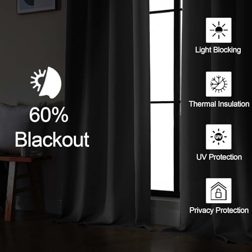 Gwine Pura White Curtains 84 inches Long for Bedroom, Light Filtering Thermal Insulated Noise Reducing Window Curtain for Living Room, Elegant Solid Soft Panel Drapes, Each 50Wx84L, 2 Panels - color: Pure White, size: 50"W x 84"L (Pack of 2)